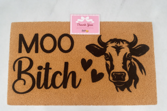 MOO Bitch Coir Doormat – 40 x 70 cm