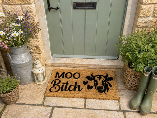 MOO Bitch Coir Doormat – 40 x 70 cm