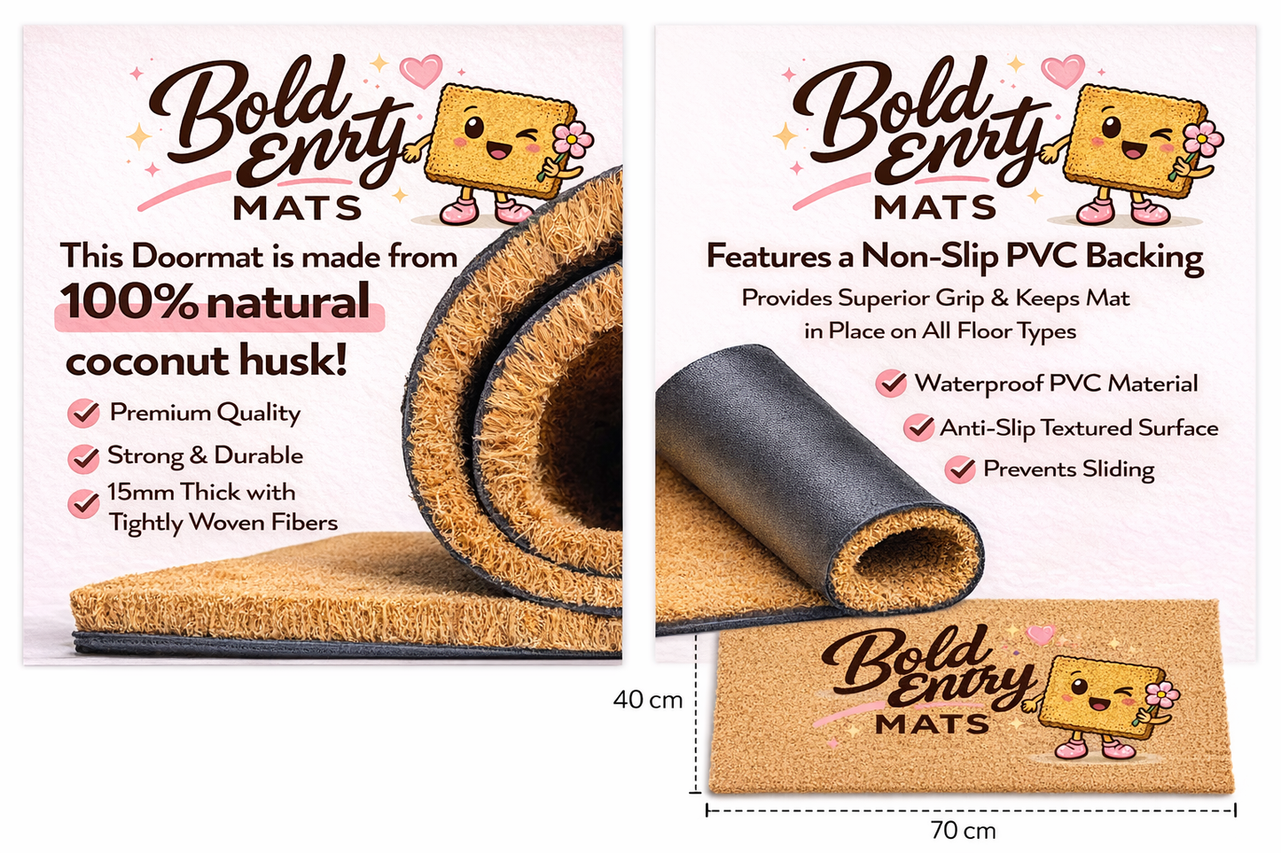 Farmers Coir Doormat 40 x 70 – “Probably at the Farm” Home Entrance Mat