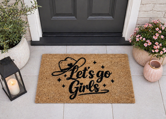 Cowgirl Coir Doormat 40 x 70cm – “Let’s go Girls” Home Entrance Mat