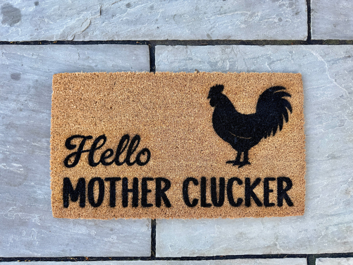 “Hello Mother Clucker” – 40 x 70 cm | Funny Chicken Welcome Mat