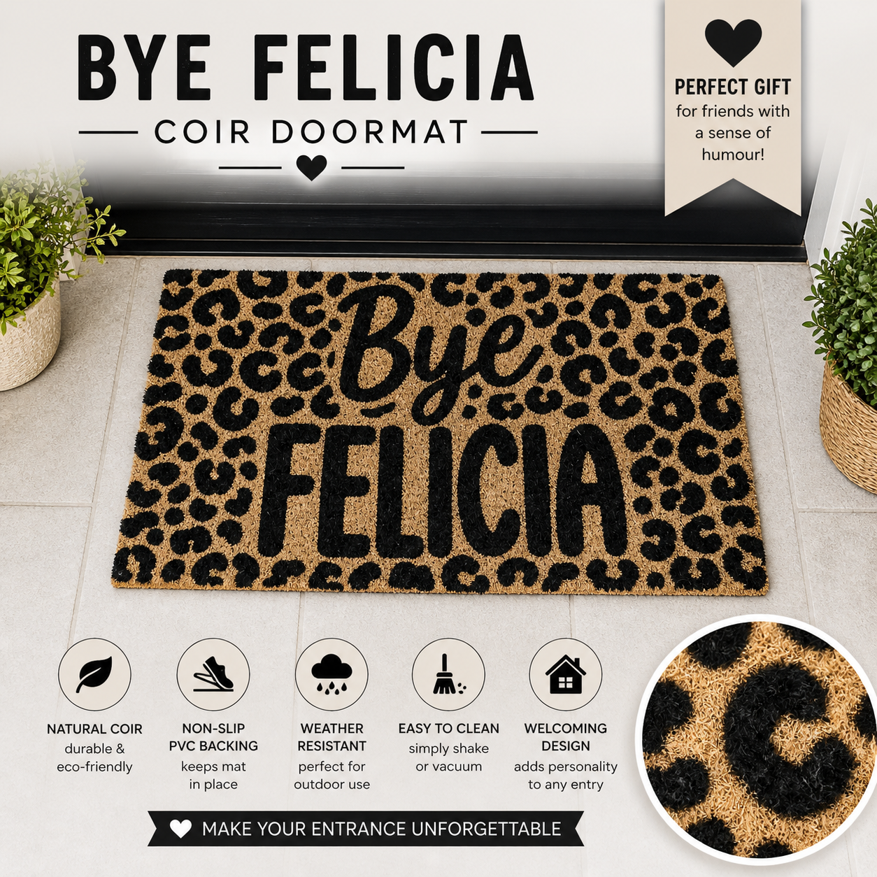 “Bye Felicia” Coir Doormat - 40 x 70cm