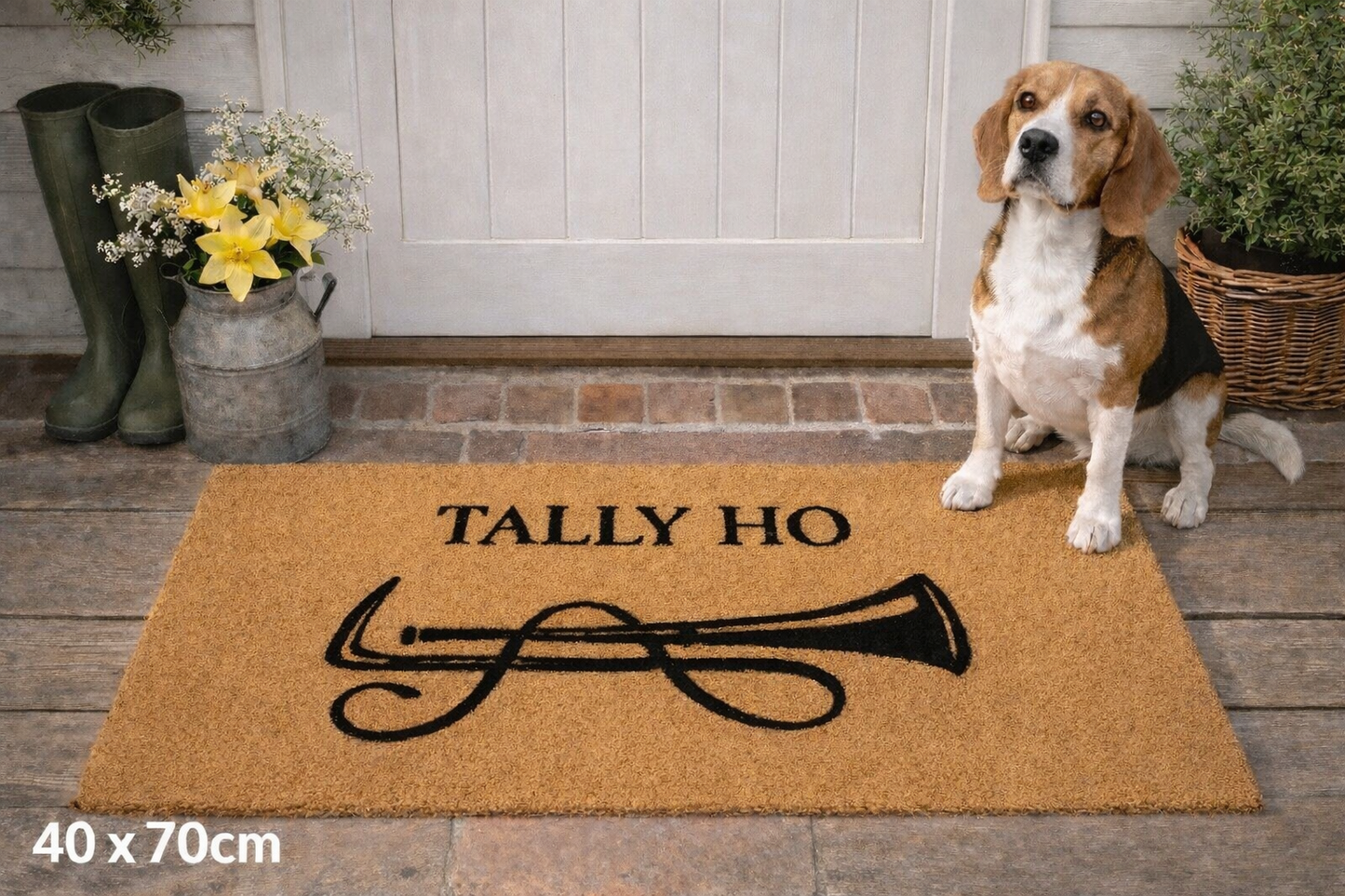 “Tally Ho” Coir Doormat – 40 x 70cm | Trail Hunting Mat
