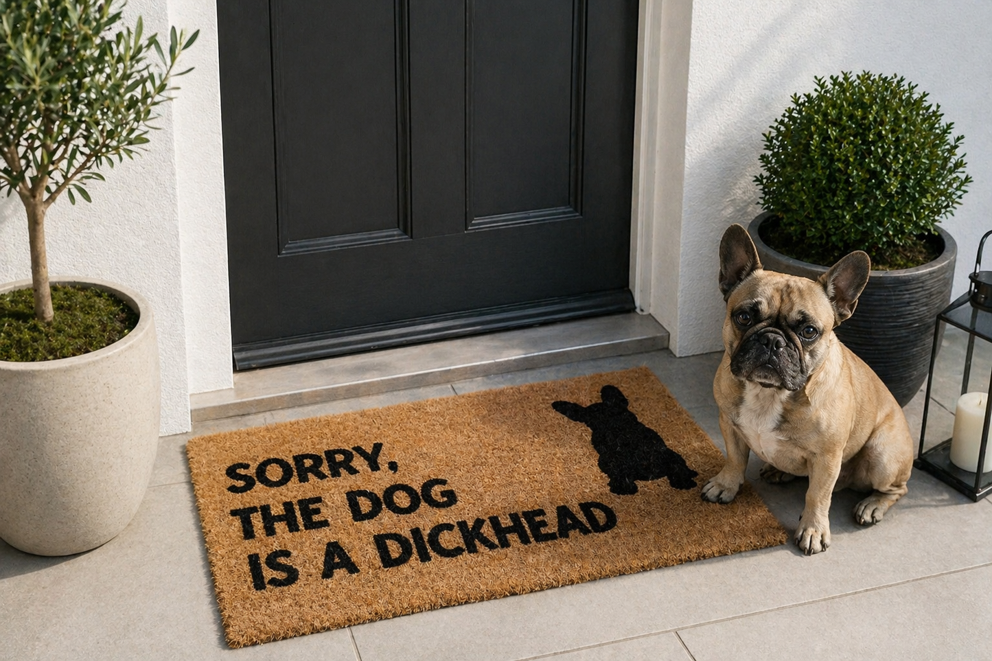 French Bulldog Frenchie Dog coir doormat - “Sorry the dog is a Dickhead” 40 x 70cm (Copy)