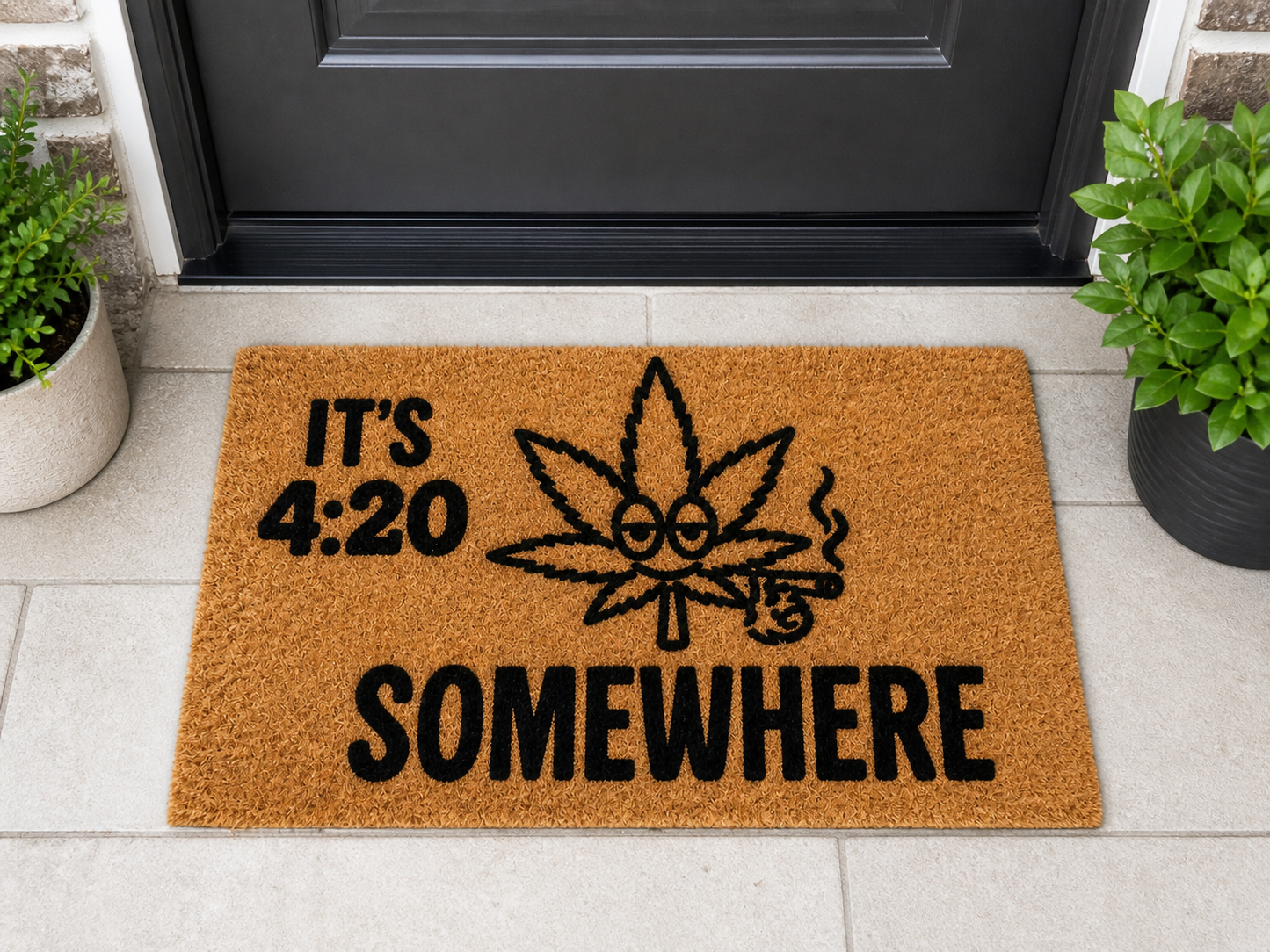 420 Doormat 40 x 70 – “It’s 4:20 Somewhere” Novelty Coir Doormat